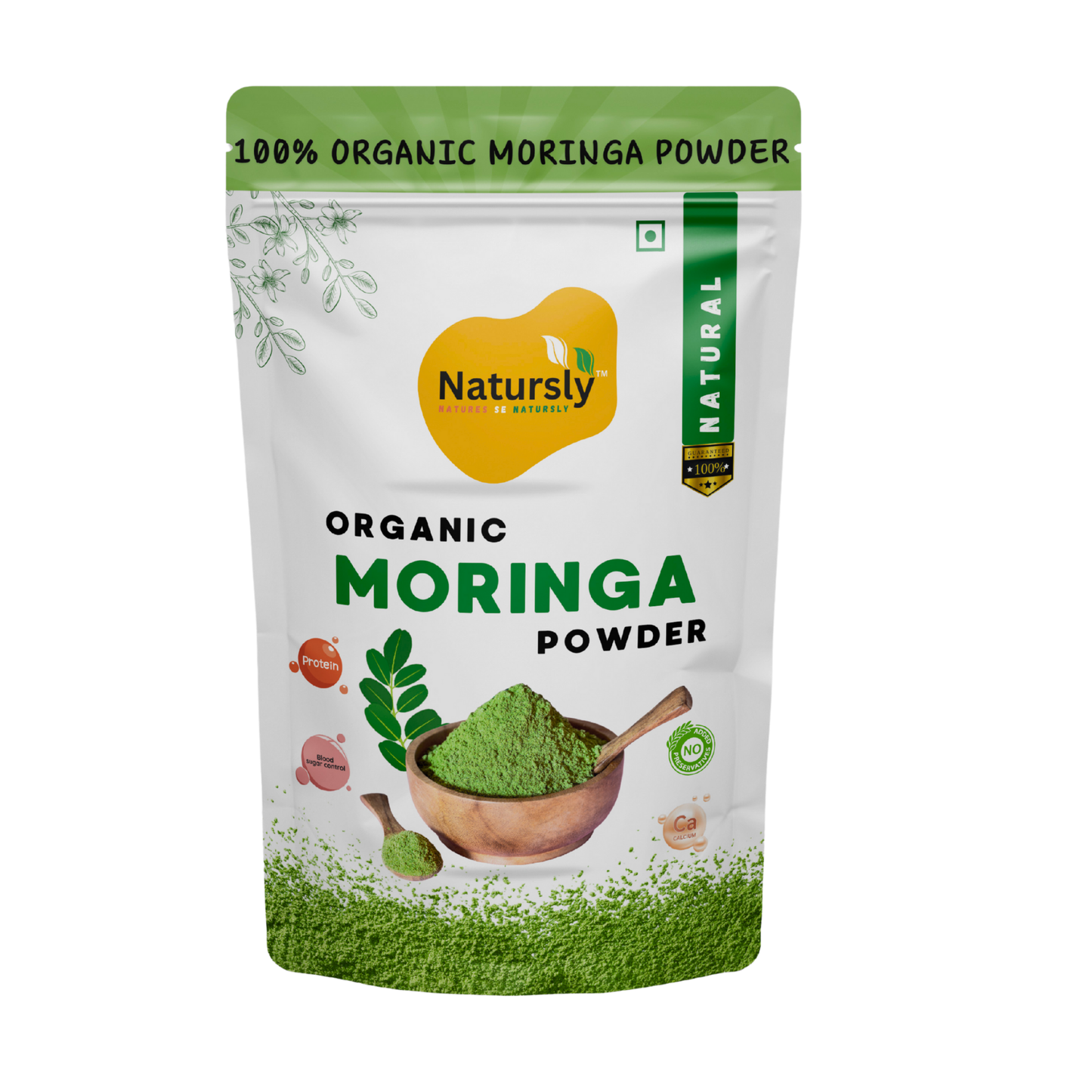 NATURSLY ORGANIC MORINGA POWDER, 200g, 100% PURE LEAF POWDER, RICH IN VITAMINS AND MINAREALS