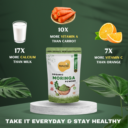 NATURSLY ORGANIC MORINGA POWDER, 200g, 100% PURE LEAF POWDER, RICH IN VITAMINS AND MINAREALS