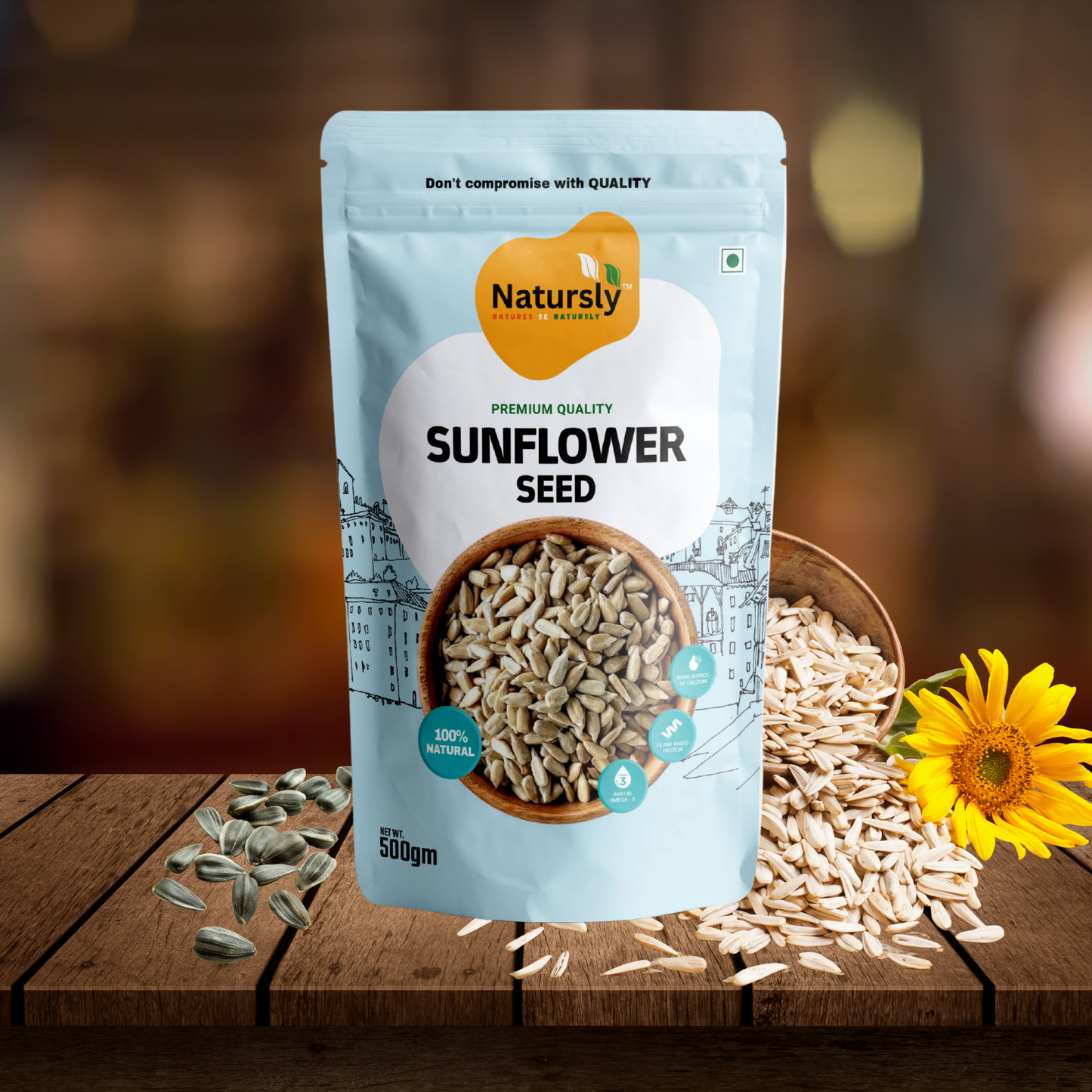 Natursly Premium Raw Sunflower Seeds 200g | Protein-Rich Superfood | 100% Natural, Vegan & Gluten-Free Healthy Snack | Rich in Fiber & Antioxidants