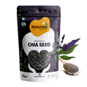 Natursly USDA Certified Organic Most Popular 200g Premium Natural Chia Seeds for weight loss protein, omega-3 fatty acids, fiber, calcium, iron