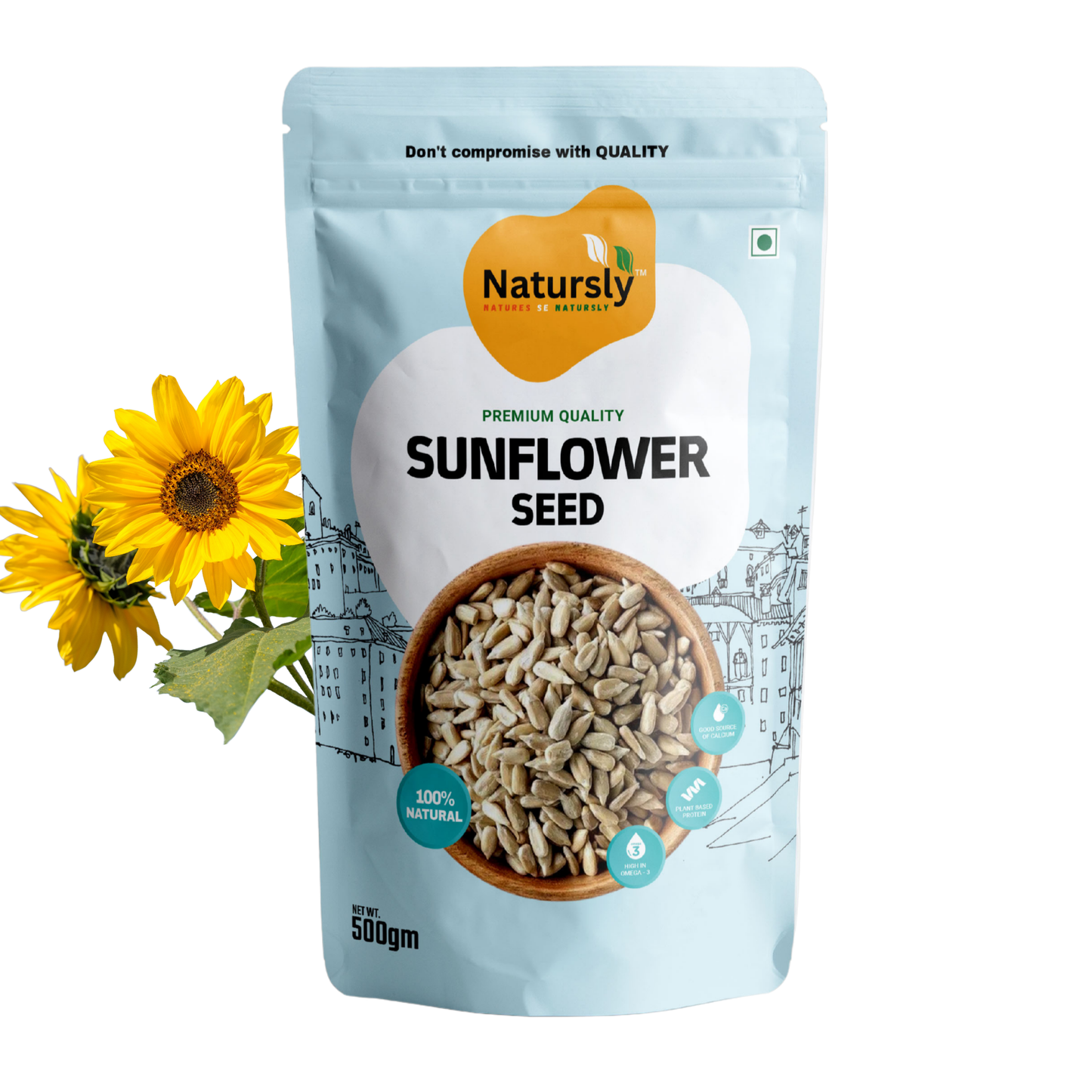 Natursly Premium Raw Sunflower Seeds 200g | Protein-Rich Superfood | 100% Natural, Vegan & Gluten-Free Healthy Snack | Rich in Fiber & Antioxidants